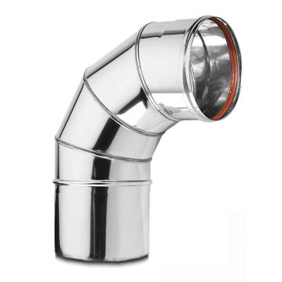 Savuputken kulma 90 ast pitkä 120mm 0,6mm CE