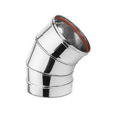 Savuputken kulma 45 ast 120mm 0,6mm CE